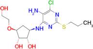 (1S,2S,3R,5S)-3-((5-Amino-6-chloro-2-(propylthio)pyrimidin-4-yl)amino)-5-(2-hydroxyethoxy)cyclop...