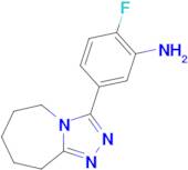 2-fluoro-5-{5H,6H,7H,8H,9H-[1,2,4]triazolo[4,3-a]azepin-3-yl}aniline