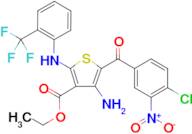 Ethyl 4-amino-5-(4-chloro-3-nitrobenzoyl)-2-((2-(trifluoromethyl)phenyl)amino)thiophene-3-carbox...