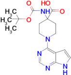 4-((tert-Butoxycarbonyl)amino)-1-(7H-pyrrolo[2,3-d]pyrimidin-4-yl)piperidine-4-carboxylic acid