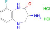 (S)-3-Amino-9-fluoro-4,5-dihydro-1H-benzo[b][1,4]diazepin-2(3H)-one dihydrochloride