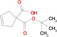 1-(tert-Butoxycarbonyl)cyclopent-3-ene-1-carboxylic acid