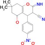 2-imino-7,7-dimethyl-4-(4-nitrophenyl)-5-oxo-3,4,5,6,7,8-hexahydro-2H-1-benzopyran-3-carbonitrile
