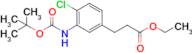 Ethyl 3-(3-((tert-butoxycarbonyl)amino)-4-chlorophenyl)propanoate