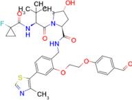 (2S,4R)-1-((S)-2-(1-Fluorocyclopropane-1-carboxamido)-3,3-dimethylbutanoyl)-N-(2-(2-(4-formylpheno…