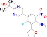 2-{5-[4-Amino-2-fluoro-5-nitro-3-(oxolan-2-yl)phenyl]pyrimidin-2-yl}propan-2-ol