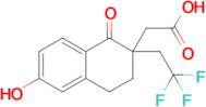 2-(6-Hydroxy-1-oxo-2-(2,2,2-trifluoroethyl)-1,2,3,4-tetrahydronaphthalen-2-yl)acetic acid