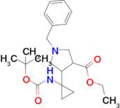 Ethyl 1-benzyl-4-(1-((tert-butoxycarbonyl)amino)cyclopropyl)pyrrolidine-3-carboxylate