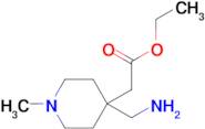 Ethyl 2-(4-(aminomethyl)-1-methylpiperidin-4-yl)acetate