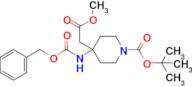 Tert-Butyl 4-(((benzyloxy)carbonyl)amino)-4-(2-methoxy-2-oxoethyl)piperidine-1-carboxylate