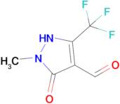 2-methyl-3-oxo-5-(trifluoromethyl)-2,3-dihydro-1H-pyrazole-4-carbaldehyde