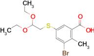 3-Bromo-5-((2,2-diethoxyethyl)thio)-2-methylbenzoic acid