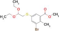 Methyl 3-bromo-5-((2,2-diethoxyethyl)thio)-2-methylbenzoate