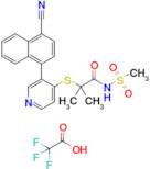 2-((3-(4-Cyanonaphthalen-1-yl)pyridin-4-yl)thio)-2-methyl-N-(methylsulfonyl)propanamide 2,2,2-trif…