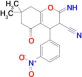 2-imino-7,7-dimethyl-4-(3-nitrophenyl)-5-oxo-3,4,5,6,7,8-hexahydro-2H-1-benzopyran-3-carbonitrile