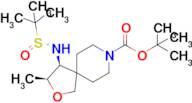 tert-Butyl (3S,4S)-4-(((R)-tert-butylsulfinyl)amino)-3-methyl-2-oxa-8-azaspiro[4.5]decane-8-carbox…