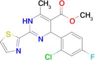 Methyl 4-(2-chloro-4-fluorophenyl)-6-methyl-2-(thiazol-2-yl)-1,4-dihydropyrimidine-5-carboxylate