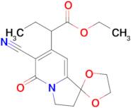 Ethyl 2-(6-cyano-5-oxo-2,3-dihydro-5H-spiro[indolizine-1,2'-[1,3]dioxolan]-7-yl)butanoate