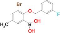 3-Bromo-2-(3'-fluorobenzyloxy)-5-methylphenylboronic acid