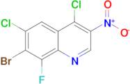 7-Bromo-4,6-dichloro-8-fluoro-3-nitroquinoline