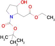 tert-Butyl 2-(2-ethoxy-2-oxoethyl)-3-hydroxypyrrolidine-1-carboxylate