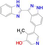 5-(3-(1H-Benzo[d]imidazol-2-yl)-1H-indazol-5-yl)-4-methylpyridin-3-ol