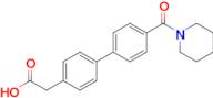 {4-[4-(Piperidinocarbonyl)phenyl]phenyl}acetic acid