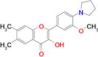 3-Hydroxy-2-[3-methoxy-4-(1-pyrrolidinyl)phenyl]-6,7-dimethyl-4H-1-benzopyran-4-one