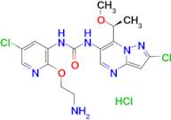 (S)-1-(2-(2-Aminoethoxy)-5-chloropyridin-3-yl)-3-(2-chloro-7-(1-methoxyethyl)pyrazolo[1,5-a]pyrimi…