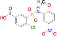 4-Chloro-3-[(2-methoxy-5-nitrophenyl)sulfamoyl]benzoic acid