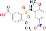 4-Methoxy-3-[(2-methoxy-5-nitrophenyl)sulfamoyl]benzoic acid