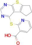 2-[(6,7-Dihydro-5H-cyclopenta[4,5]thieno[2,3-d]pyrimidin-4-yl)thio]-3-pyridinecarboxylic acid