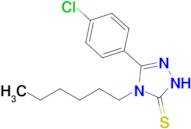 3-(4-chlorophenyl)-4-hexyl-4,5-dihydro-1H-1,2,4-triazole-5-thione