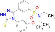 N,N-diethyl-3-[4-(3-methoxyphenyl)-5-sulfanylidene-4,5-dihydro-1H-1,2,4-triazol-3-yl]benzene-1-sul…