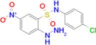 N-(4-Chlorophenyl)-2-hydrazinyl-5-nitrobenzene-1-sulfonamide