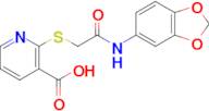 2-({[(1,3-dioxaindan-5-yl)carbamoyl]methyl}sulfanyl)pyridine-3-carboxylic acid