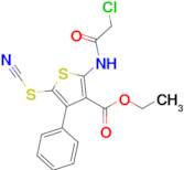 Ethyl 2-(2-chloroacetamido)-5-(cyanosulfanyl)-4-phenylthiophene-3-carboxylate