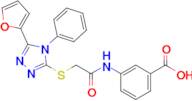 3-(2-{[5-(furan-2-yl)-4-phenyl-4H-1,2,4-triazol-3-yl]sulfanyl}acetamido)benzoic acid