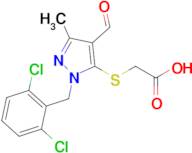 2-({1-[(2,6-dichlorophenyl)methyl]-4-formyl-3-methyl-1H-pyrazol-5-yl}sulfanyl)acetic acid