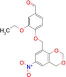 3-Ethoxy-4-[(6-nitro-4H-1,3-benzodioxin-8-yl)methoxy]benzaldehyde