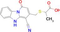 2-[[(4-Cyano-1,5-dihydro-1-oxopyrido[1,2-a]benzimidazol-3-yl)methyl]thio]propanoic acid