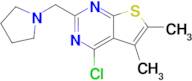 1-({4-chloro-5,6-dimethylthieno[2,3-d]pyrimidin-2-yl}methyl)pyrrolidine