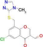 6-Chloro-8-[[(4-methyl-4H-1,2,4-triazol-3-yl)thio]methyl]-4-oxo-4H-1-benzopyran-3-carboxaldehyde