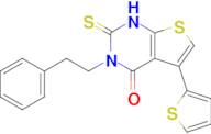 3-(2-phenylethyl)-2-sulfanylidene-5-(thiophen-2-yl)-1H,2H,3H,4H-thieno[2,3-d]pyrimidin-4-one