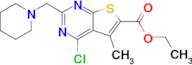 Ethyl 4-chloro-5-methyl-2-[(piperidin-1-yl)methyl]thieno[2,3-d]pyrimidine-6-carboxylate