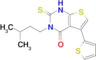 3-(3-methylbutyl)-2-sulfanylidene-5-(thiophen-2-yl)-1H,2H,3H,4H-thieno[2,3-d]pyrimidin-4-one
