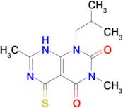 3,7-dimethyl-1-(2-methylpropyl)-5-sulfanylidene-1H,2H,3H,4H,5H,8H-[1,3]diazino[4,5-d]pyrimidine-2,…