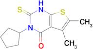 3-cyclopentyl-5,6-dimethyl-2-sulfanylidene-1H,2H,3H,4H-thieno[2,3-d]pyrimidin-4-one