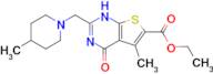 ethyl 5-methyl-2-[(4-methylpiperidin-1-yl)methyl]-4-oxo-1H,4H-thieno[2,3-d]pyrimidine-6-carboxylate