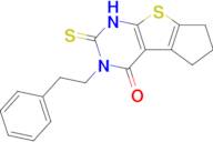 1,2,3,5,6,7-Hexahydro-3-(2-phenylethyl)-2-thioxo-4H-cyclopenta[4,5]thieno[2,3-d]pyrimidin-4-one